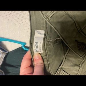 mudd cacki army green skirt button down